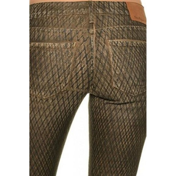 $350 TRUE RELIGION JEANS  Halle MOJAVE Lonestar SNAKESKIN Brown SLIM Skinny 25 - Picture 2 of 4